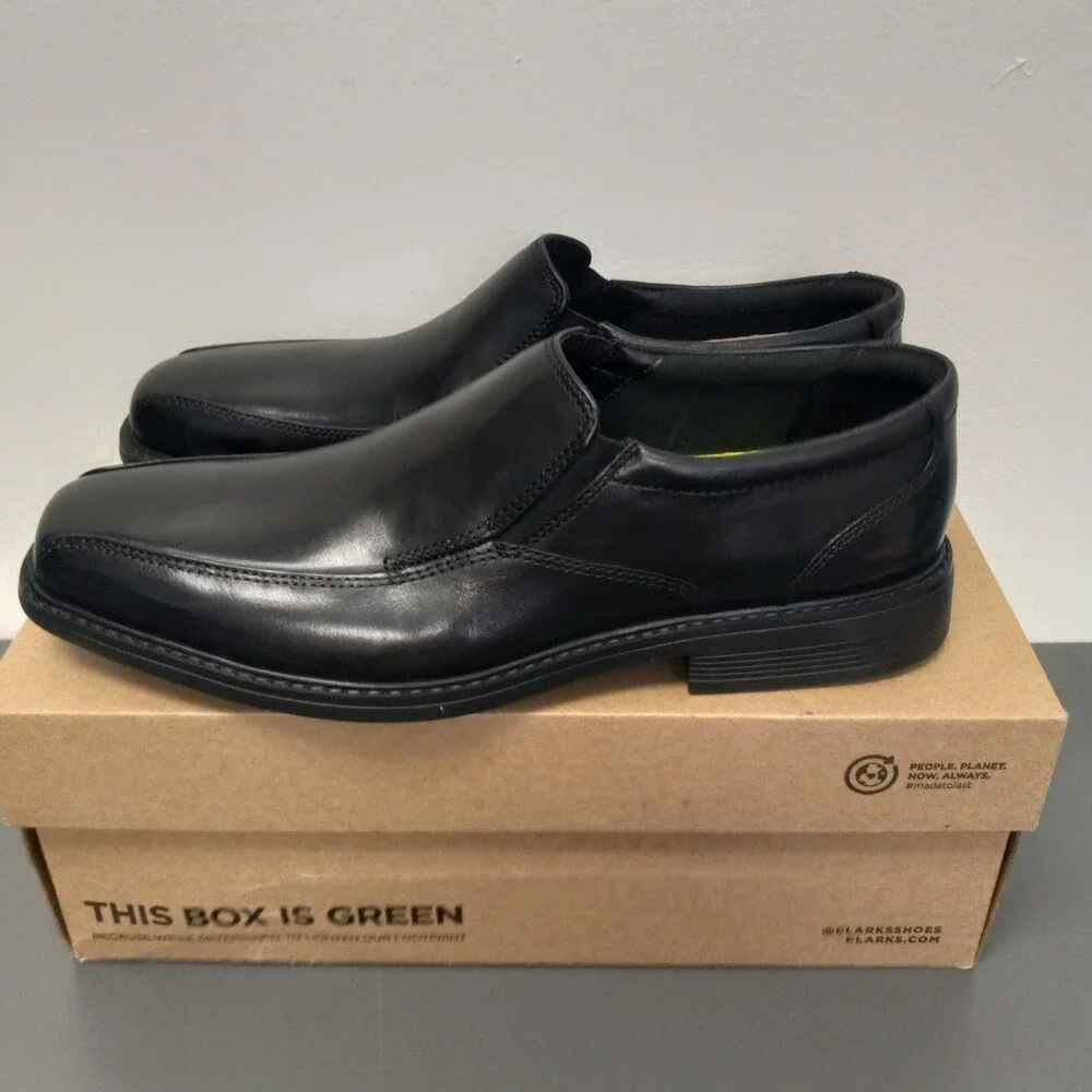 Clarks Men's size 10 Bolton Free Black Leather Bostonian